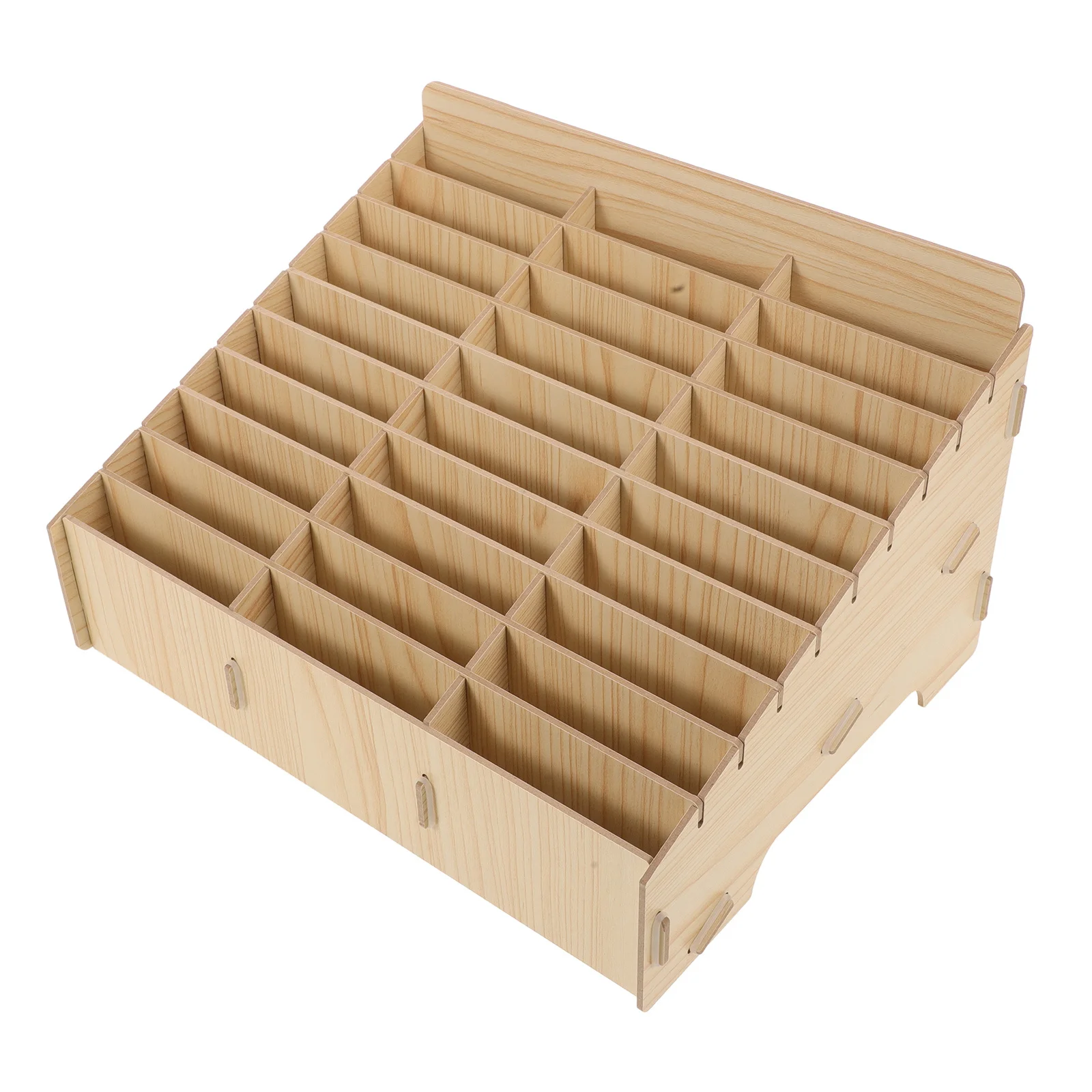 

Multi Compartment Wooden Desktop Organizer 1pc Cell Phone Storage Box Business Card Holder Sorting Tray Phone Caddy Display