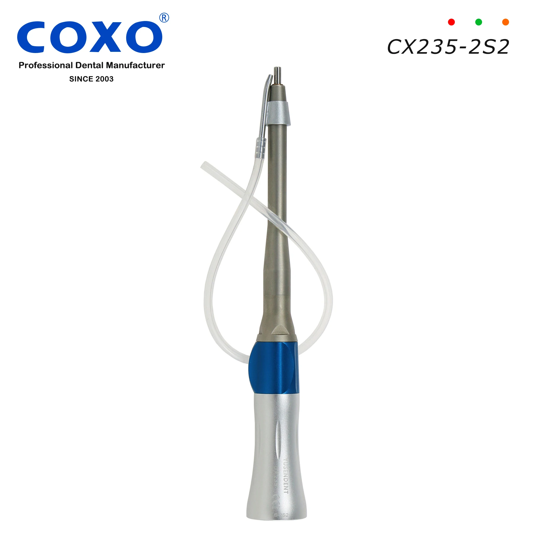 COXO CX235-2S2 Dental Surgical Handpiece 20º Angle 1:1 Micro Straight Nosecone