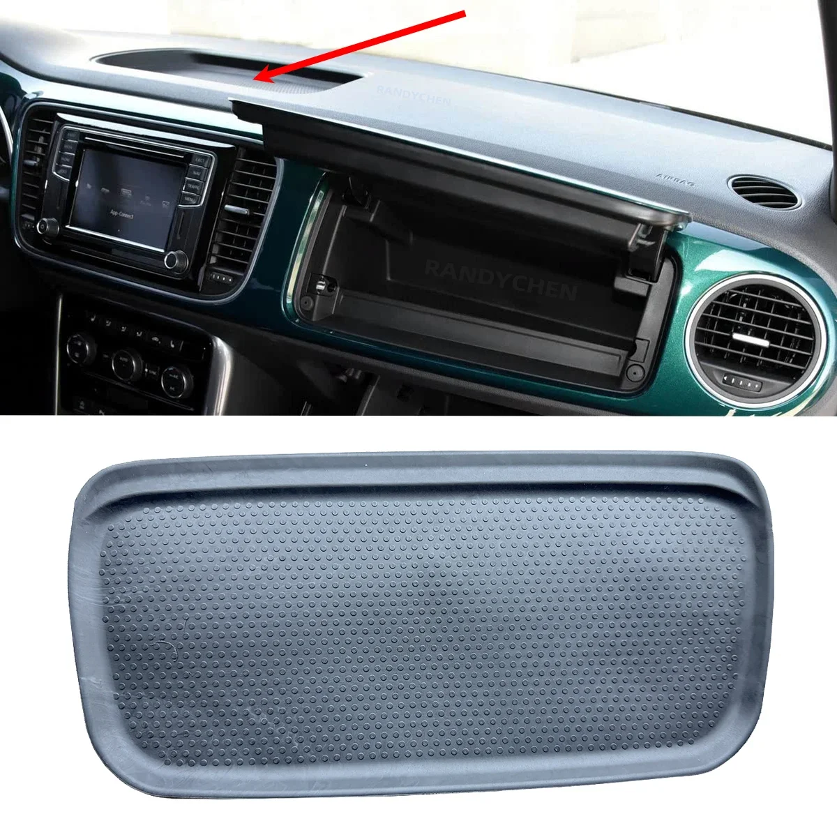 

1x Car Dashboard Center Console Storage Tray Dust-proof Rubber Mat Anti-Slip Cushion Pad for VW Beetle A5 5C 2012-2019 5C1858168