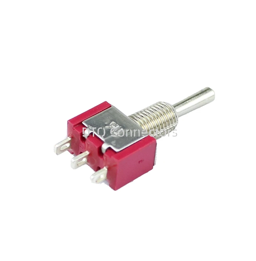 5pcs / 10pcs 6mm button switch red mts-123 double side reset moving head toggle switch 3-pin 3-gear micro rocker button