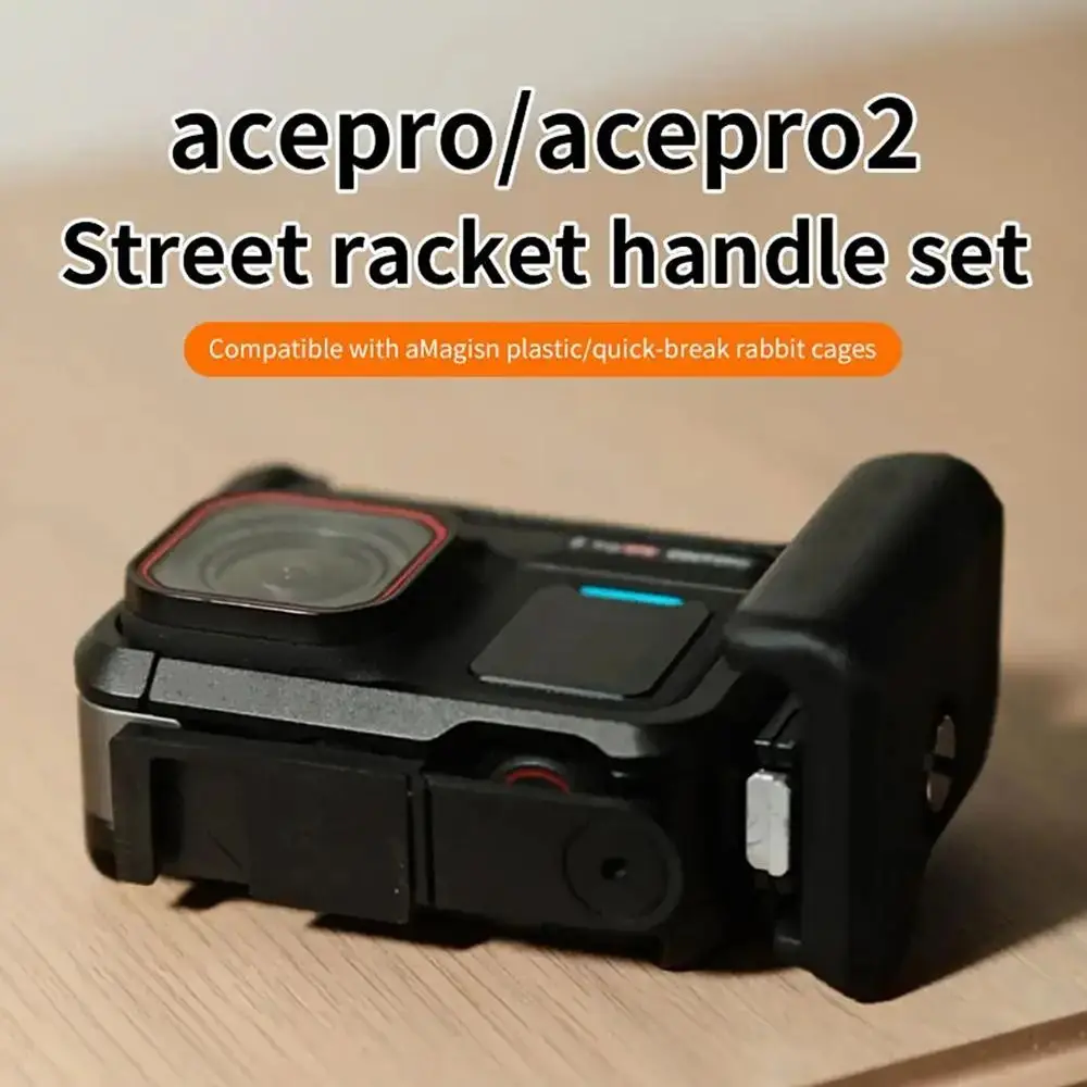 3D Printing Action Camera Grip Handle Quick Release Plastic Camera Handle Expand Adapter Shutter Button for Insta360 Ace Pro 2