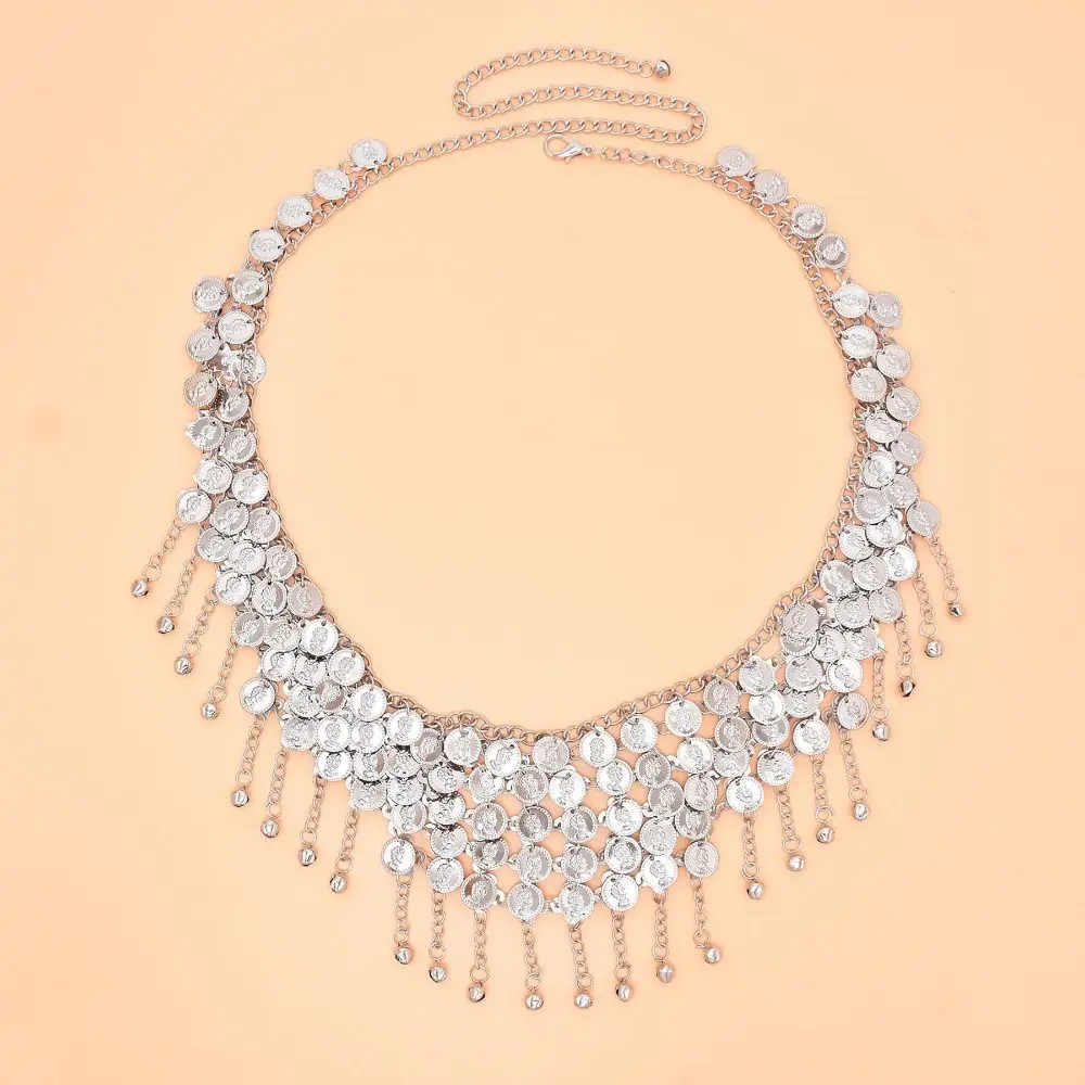 خمر الهند الرقص الشرقي الذهب والفضة اللون الخصر سلسلة الغجر التايلاندية التركية الجوف زهرة سلسلة أحزمة فستان الأفغاني أحزمة المغربي #2