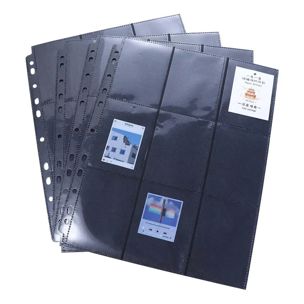 Postage Collection Album Collection Card Organizer Replacement Loose-leaf Inners Inner Page Card Album Black Storage Page