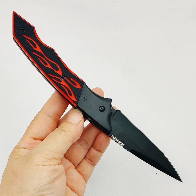 

Folding knife 5CR13MOV steel blade G10 handle outdoor camping Cycling and Climbing EDC tools creative gifts Pocket knife