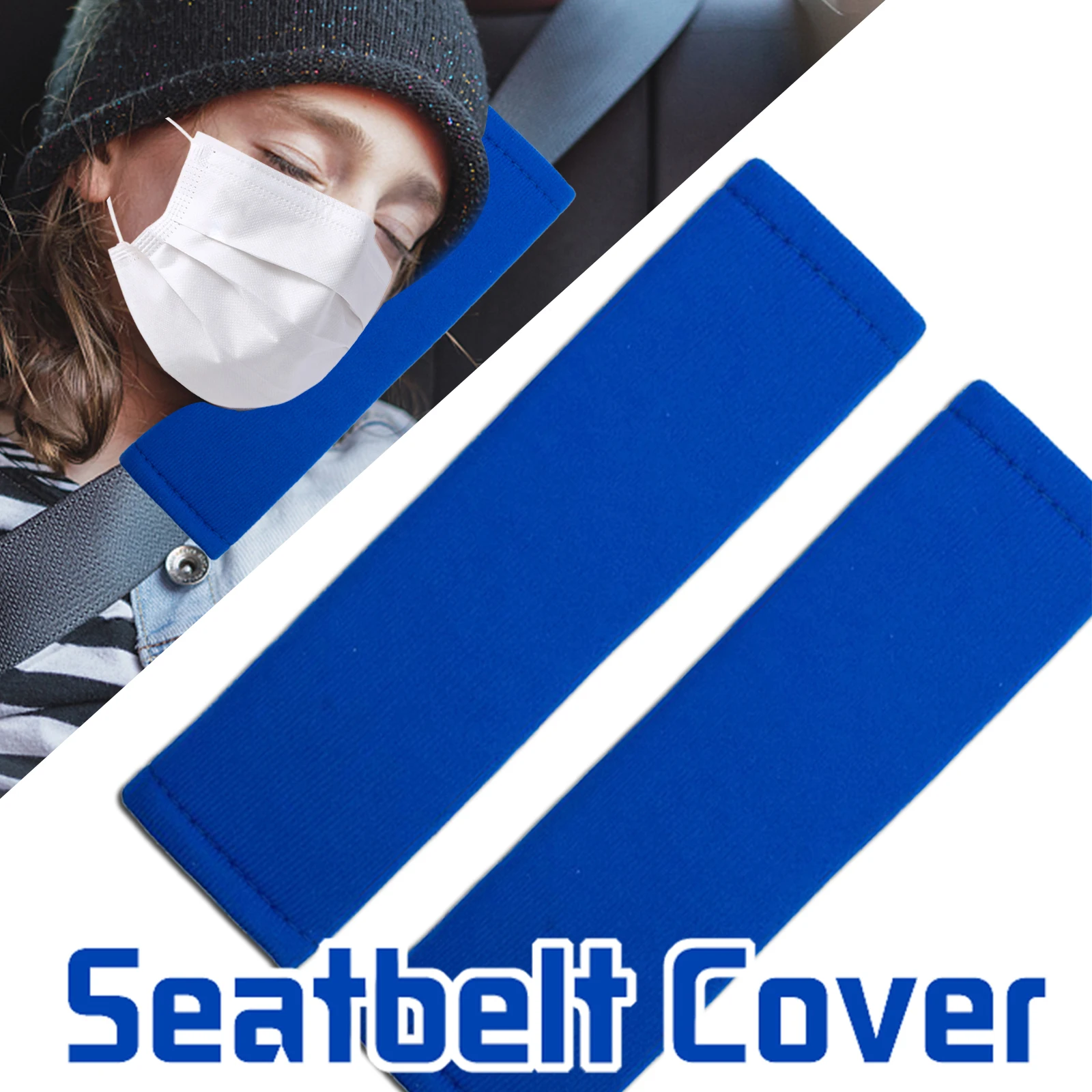 Blue Universal Car Seat Shoulder Strap Pad Cushion Cover Car Belt Protector Seatbelt Cover Adults Kids Car Accessories Interior