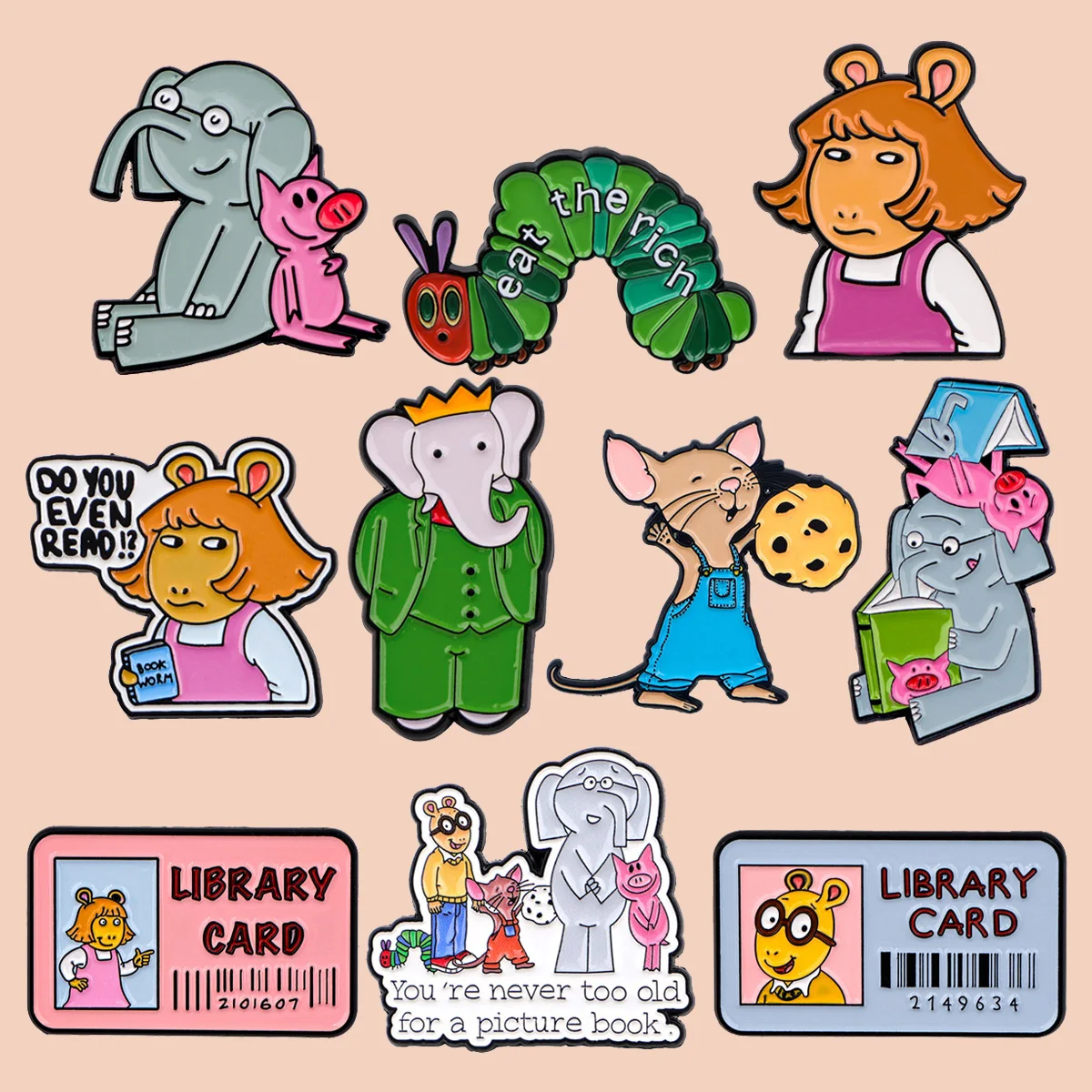 Mix 4/5pcs/set Funny Animals Enamel Pin Elephant Brooches For Men Lapel Pins Badge on Backpack Accessories Fashion Jewelry Gifts
