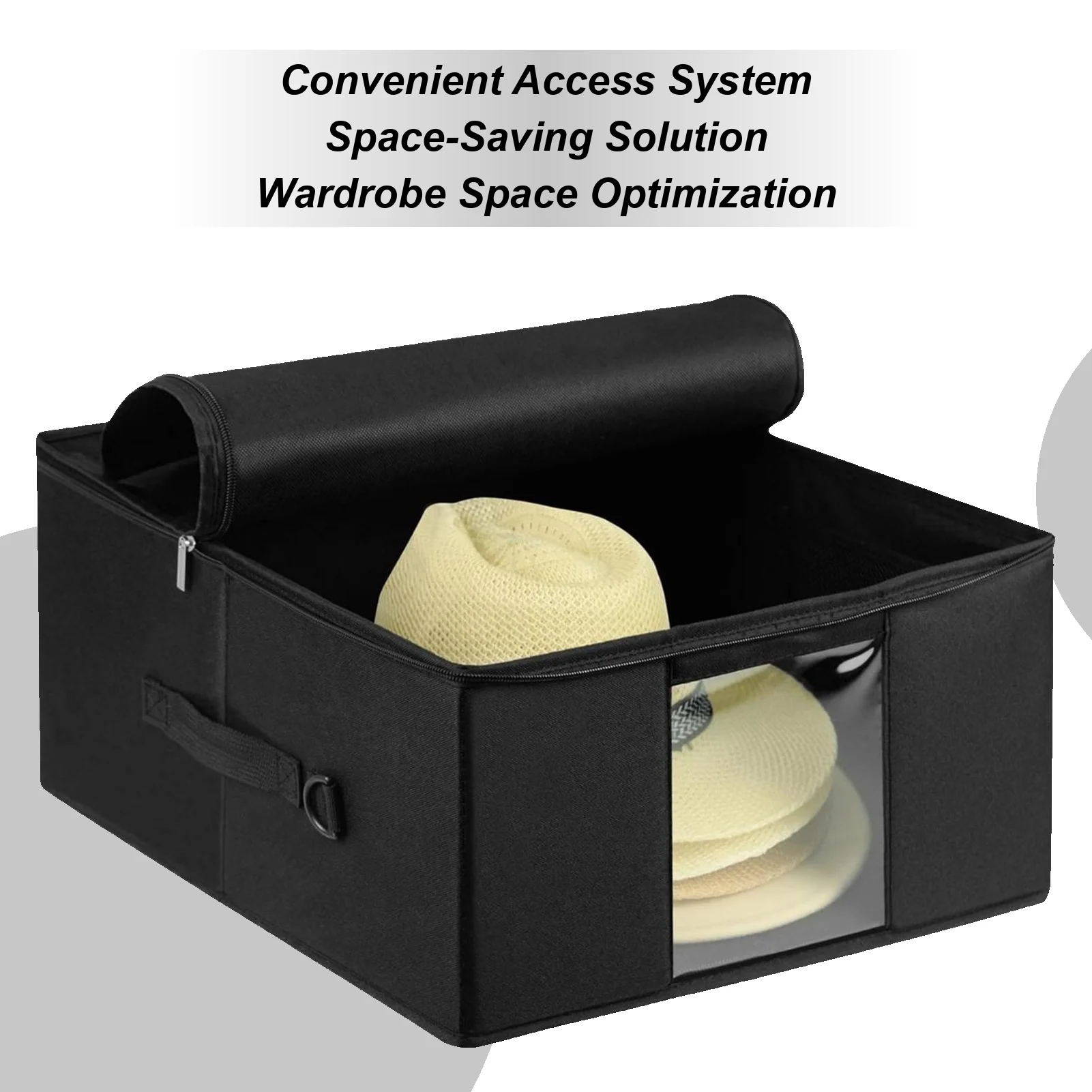 Hat Case Hat Storage Bag with Carrying Handles Portable Caps Storage Holder Box for Wardrobe Home Bedroom Indoor Outdoor