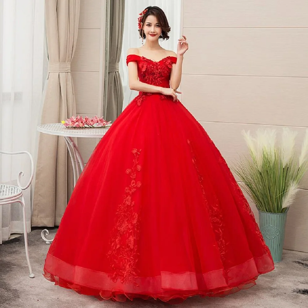 4034 Quinceanera Dresses Sweet Party Prom Dress Luxury Lace Off Shoulder Ball Gown 16 Colors Vestidos Plus Size