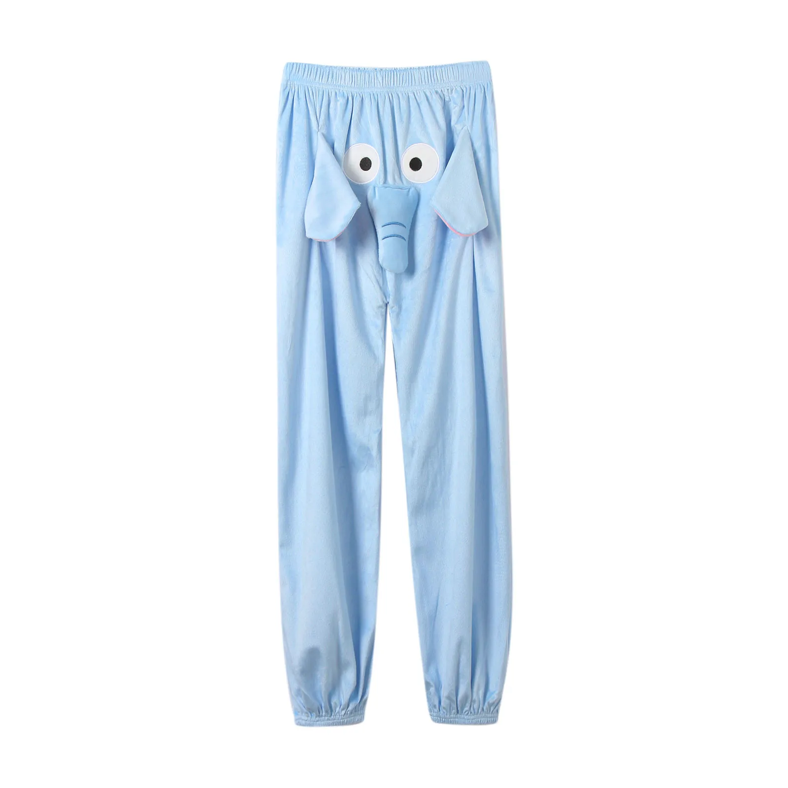 Olifant Slurf Slaap Broek Grappige Nieuwigheid Humoristische Grap Cadeau Pyjama Lange Broek Dames Zachte Flanellen Homewear Cartoon Pantalons