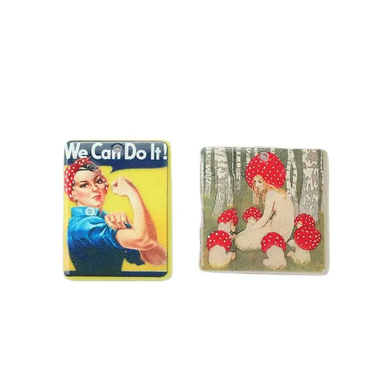 10Pcs Goth Mushroom Woman Charms Cartoon Jewelry Findings For  DIY Making