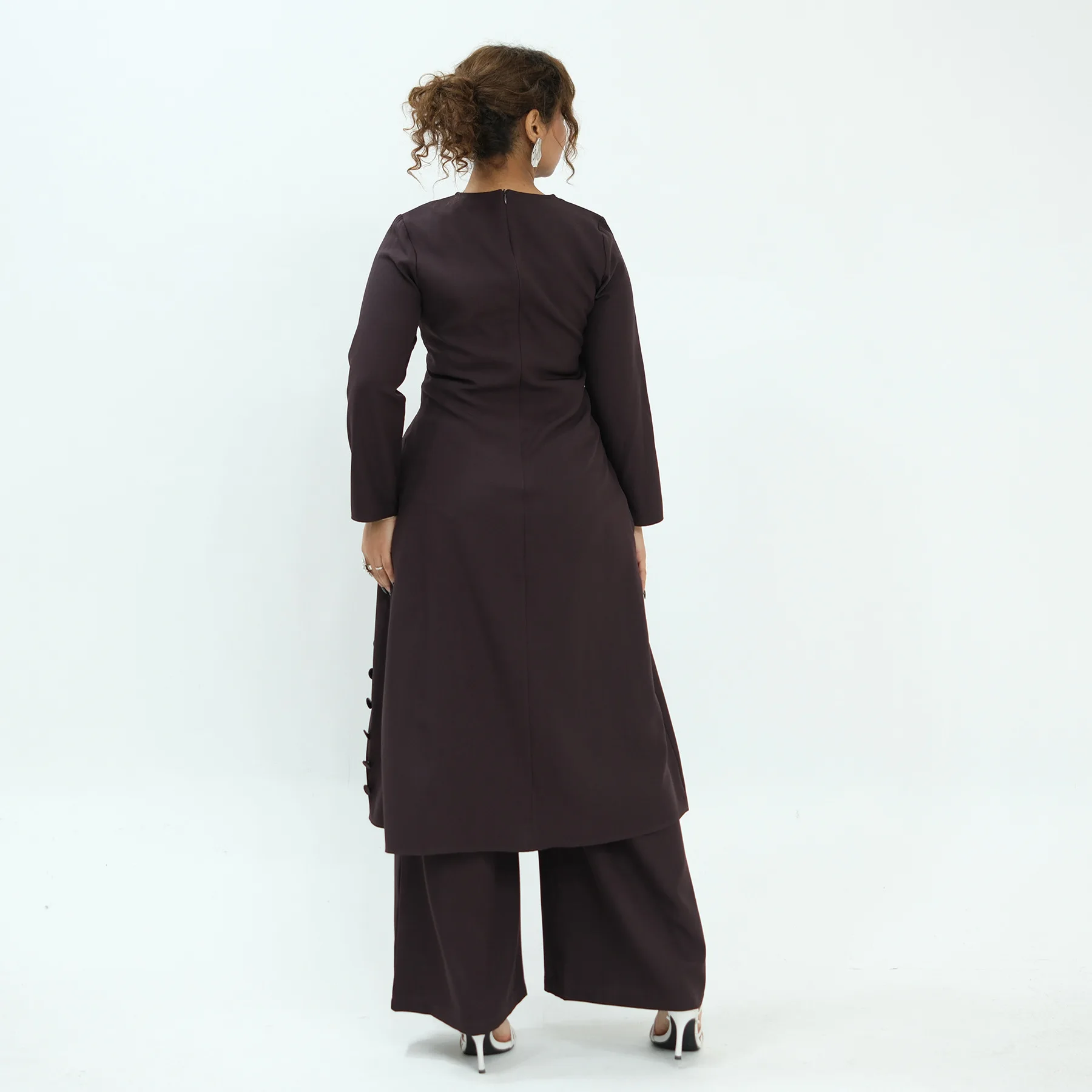 Two Piece Muslim Sets for Woman Ramadan Dubai Modest Abaya Dress Islamic Femme Outfits Fashion Tops Pants Turkey Robe Ensembles