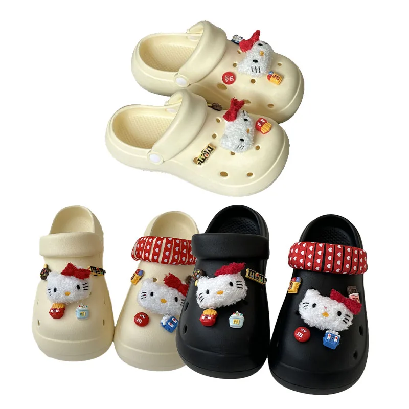 

Sanrio Hello Kitty Eva Thick Soled Hole Shoes Cute Cartoon Summer Thick Breathable Non Slip Beach Shoes Holiday Gift