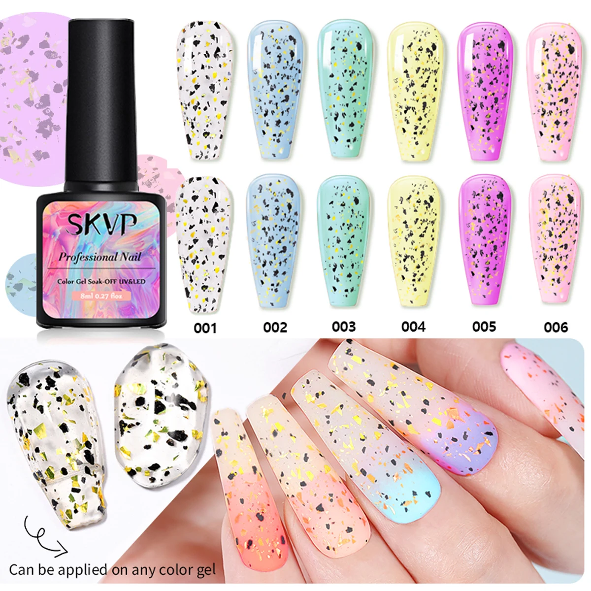 

Jelly Eggshell Gel Nail Polish Gel Polish Eggshell Gold Glitter Speckled Like Quail Eggshell Effect Soak Off UV LED Nail Art