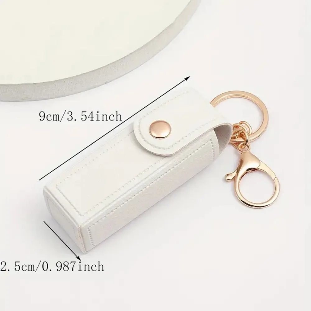 Портативная мини-сумка для бальзама для губ из искусственной кожи, брелок для ключей, защитный чехол, сумка для губной помады, брелок