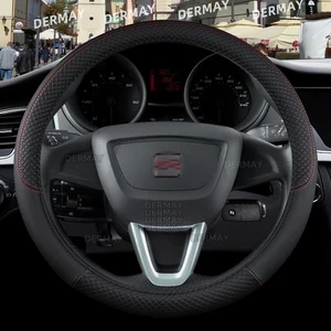 For Seat Ibiza 6L 6J 6p 6f KJ1 Fr. Car Steering Wheel Pu Nonadraphitte Leather 9 Colors Auto Auto Accessories Fast Shipping 10 Main Sales Steering Cover Seat Ibiza - №9