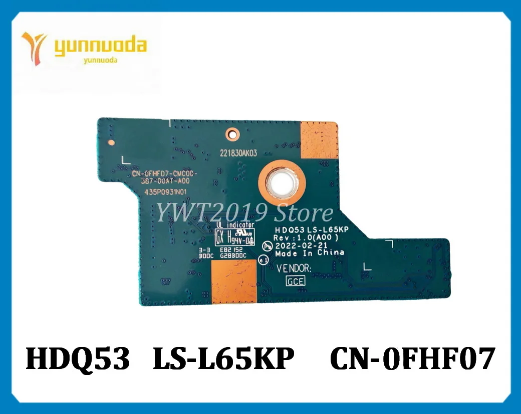 HDQ53 LS-L65KP 0FHFD7 FOR Dell Alienware M17 R5 Keyboard Adapter Board  Tested good