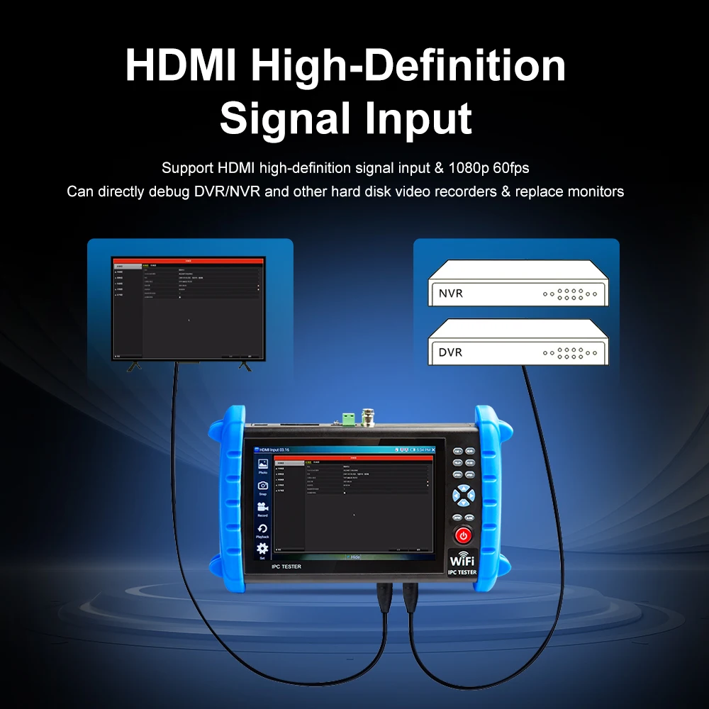 Probador de CCTV de NF-722, cámara IP AHD, Mini Monitor 4K, HDMI, VGA, IPC, PoE, Monitor portátil, CFTV, prueba de Cable, IPC722, ATCHS