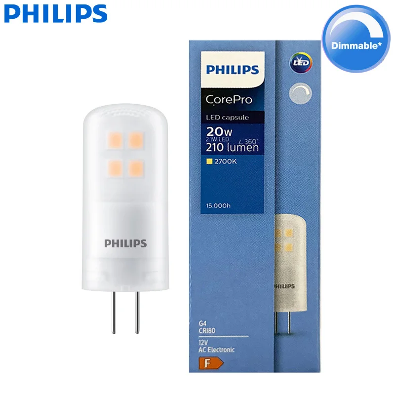 فيليبس CorePro LED G4 كبسولة مصابيح دبوس ضوء 1.7 واط 2.1 واط 2700 كيلو أبيض دافئ 12 فولت لمبة الزخرفية استبدال 20 واط الهالوجين G4 مكتب الضوء #3