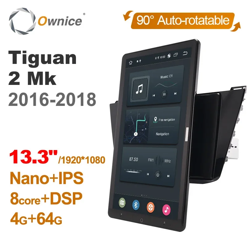 

Tesla style PX6 13,3 "Android 10 автомобильный DVD-плеер авторадио HDMI GPS навигация RDS радио для Volkswagen VW Tiguan 2 Mk 2016-2018