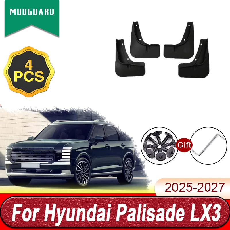 

For Hyundai Palisade LX3 2025 2026 2027 4 PCS Mud Flaps Mudflaps Splash Guards Front Rear Fender Mudguards Exterior Accessories