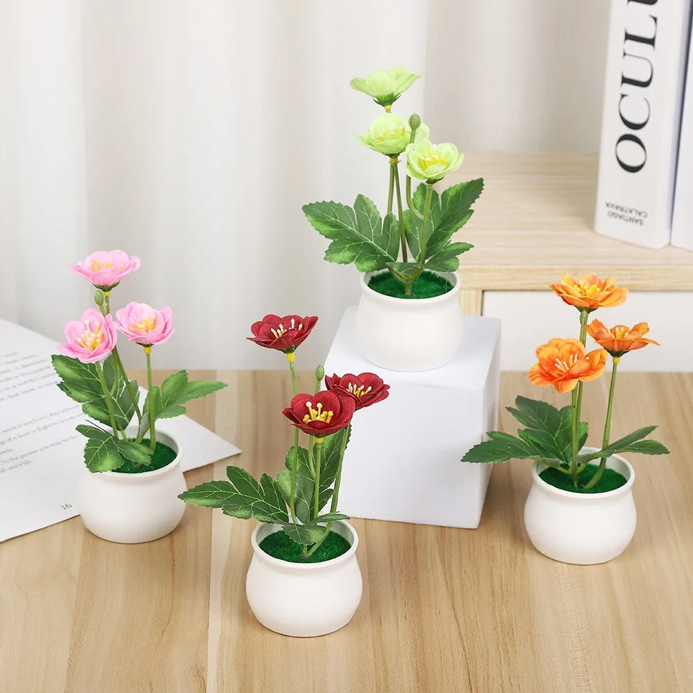 14 cm künstliche Blumen, Topfpflanze, künstliche Blumen für Zuhause, Zimmer, Tischdekoration, Hochzeitsdekoration, Gartenornament, Geschenkzubehör