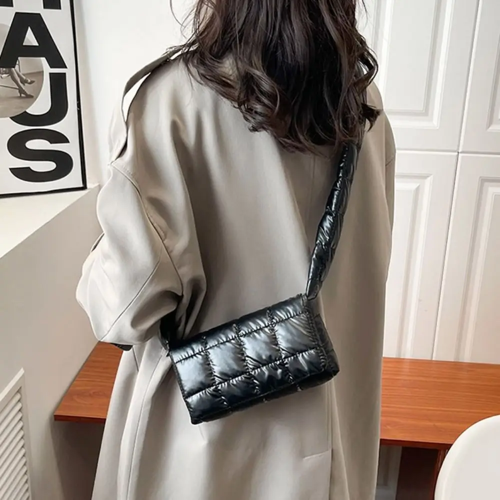 

Fashion Korean Style Space Cotton Bag Waterproof Puffy Down Women's Shoulder Bag Lightweight Quilted Small Square Bag Female