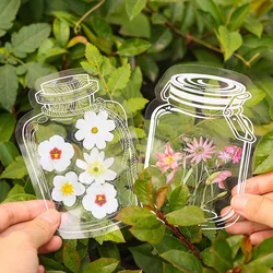 20pcs Transparent Bottle Stickers Waterproof Diary Decoration DIY Collage Materials Stickers For Scrapbooking