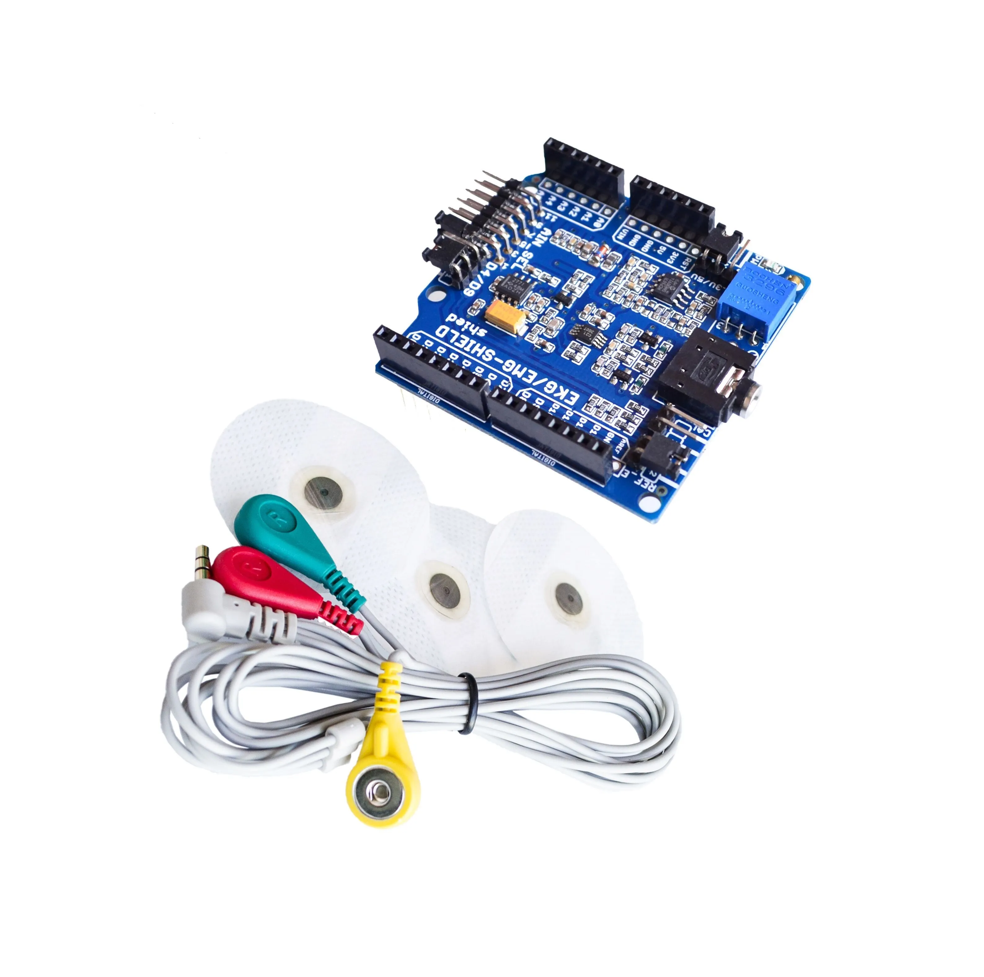 ECG/EKG/EMG щит для Arduino с кабелями и электродами