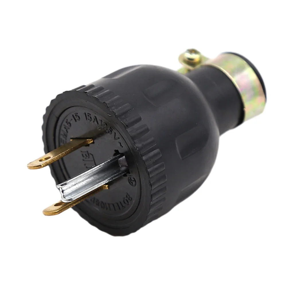 Generator Plug Plug 15A AC125V Replacement Part Black Copper Feet For BTL Generator For Transfer Switches NEMA 5-15