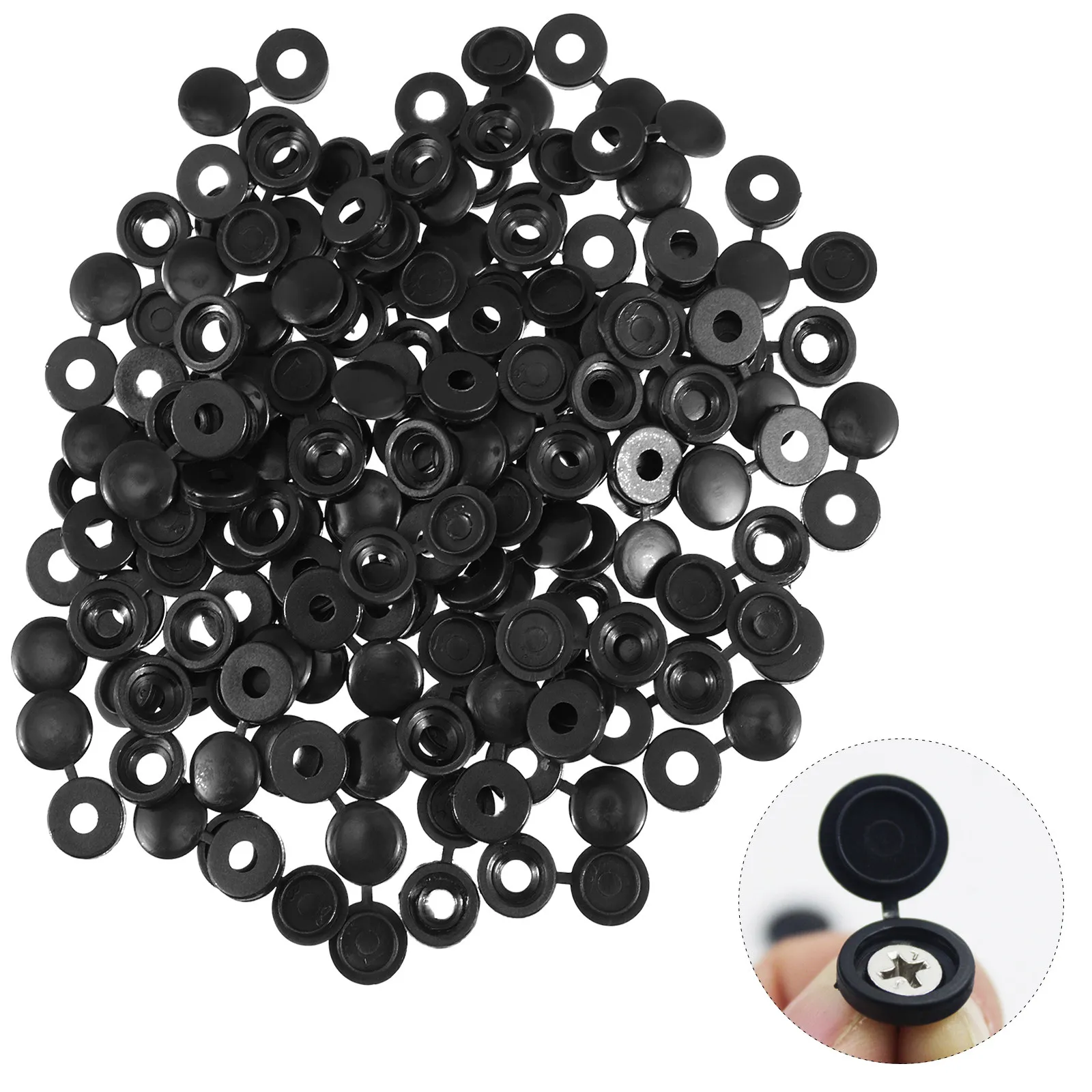 200Pcs Plastic Screw Cover Caps Hinged Furniture Hardware Protection Rustproof Uv Resistant DIY Home Office School Ship