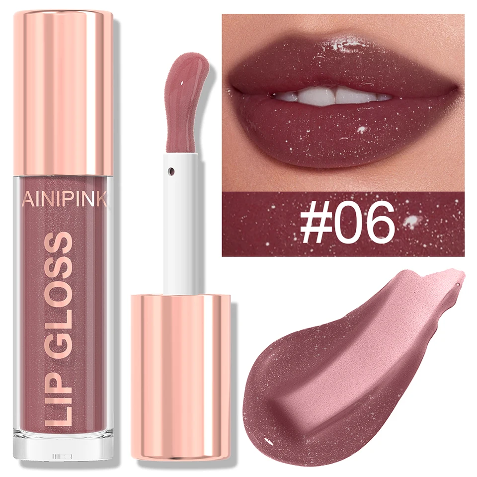 Glitter Lip Gloss Lipstick, Lip Tint Moisturizing Hydrating Long Lasting  Non-Stick Cup Waterproof Nude Lip Plumper High Pigment, image 9