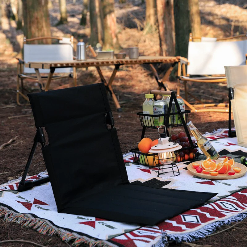 PACOONE-silla plegable con respaldo para acampar al aire libre, cojín portátil para playa, tienda de campaña, ocio, balcón, parque, césped, Picnic, asiento de pesca