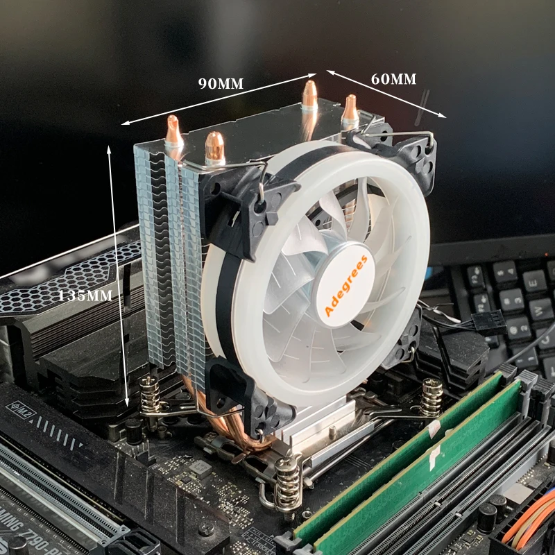 CPU Cooler Tower PC Radiator 4PIN PWM Silent RGB Fan For Intel 775 1700 1200 1150 1155 1156 1366 2011 AMD AM5 AM4 AM3 X99 X79