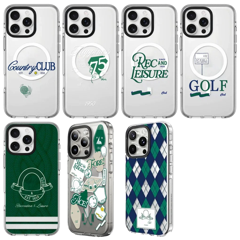 

Cartoon Club Transparent Border Magnetic Phone Case Cover for IPhone 16 15 14 13 Pro Max Case