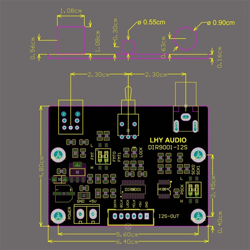 Hifi dir9001モジュールコンバーターボード (ホームオーディオアンプ用) 、dac diy spdifからi2sへの出力、同軸およびopt受信、24ビット、96KHz