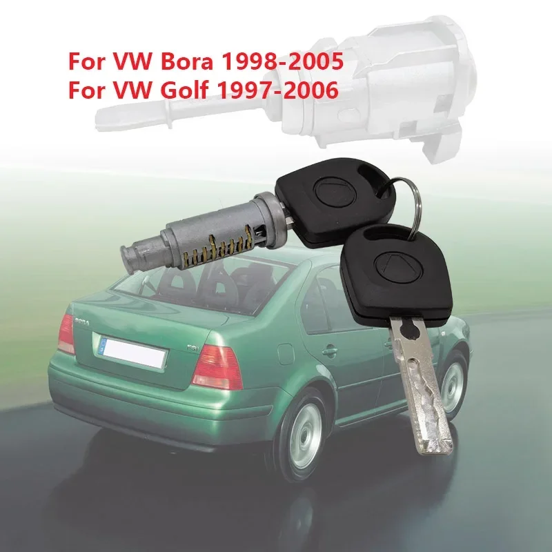 Lock Cylinder with Key Front Left & Right Door Lock Cylinder Repair Kit for VW Golf 4 /Bora 1U0837167EC W904-ST-7T