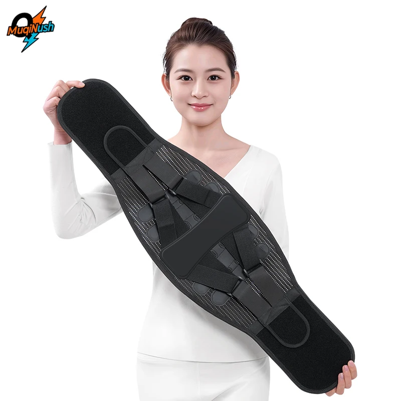 

MuqiNush Men's and Women's Back Support Straps Relieve Lower Back Pain Adjustable Pads Suitable for Sciatica and Lumbar Sprains