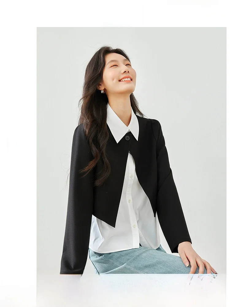 

Women's Autumn Short Shirt Vest Two-Piece Set 2025 New Style Small Size Fashion Business Style Ensemble for Adults