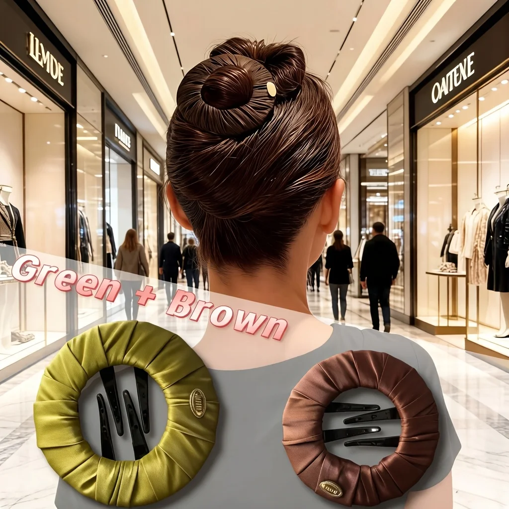 2pcs Hidden Round Hair Clips | Premium Seamless Mini Claw Clips | Daily Invisible Hair Bun Holders | Elegant Updo Accessories
