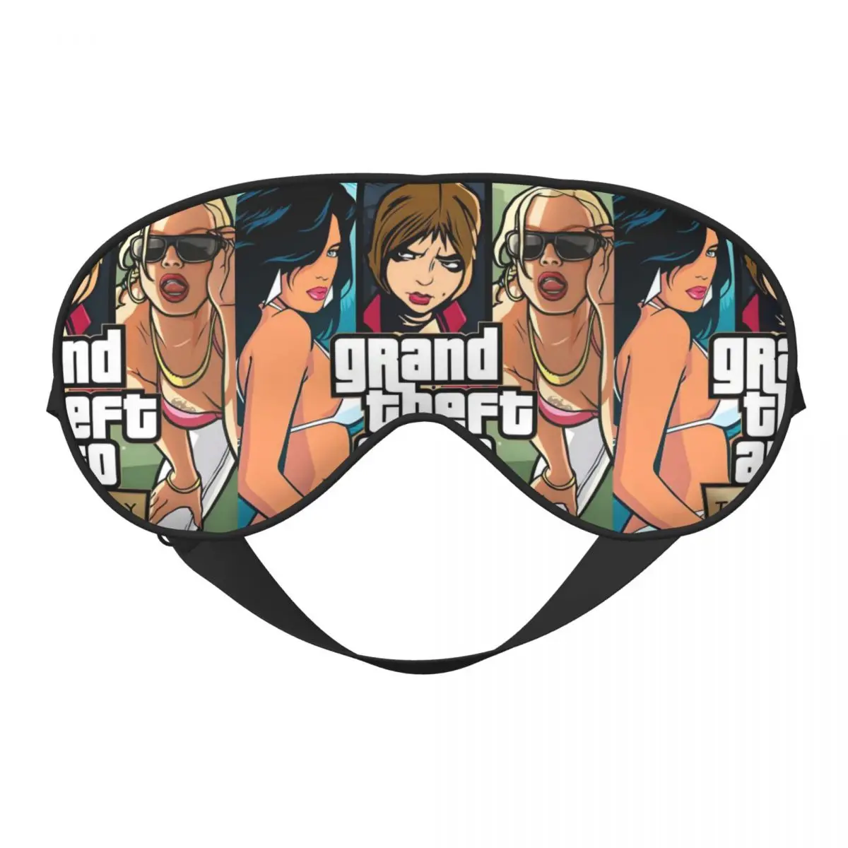 

Grand Theft Auto Vice City Sleeping Eye Mask Видеоигра Двухсторонний сон Здоровье Покрытие для глаз для отеля Мужчины Женщины Креативная повязка на глаз