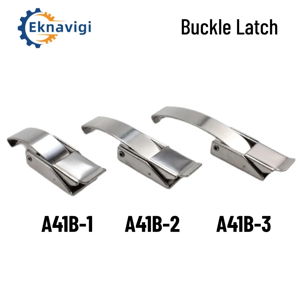 304 Stainless Steel Long Hook Buckle Self-locking Elastic Damping Lock Universal Metal Box Buckle