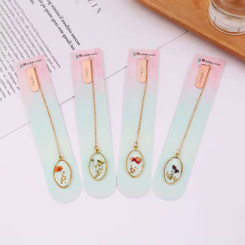 Aesthetic Book Page Clip Floral Painting Metal Bookmark Hollow Metal Book Accessories Student Reading Mark Stationery Gifts - Image 10