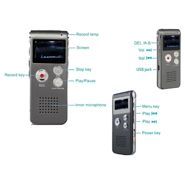 Hot sale Paranormal Ghost Hunting Equipment Digital EVP Voice Activated Recorder USB US 8GB (Black) Equipment US