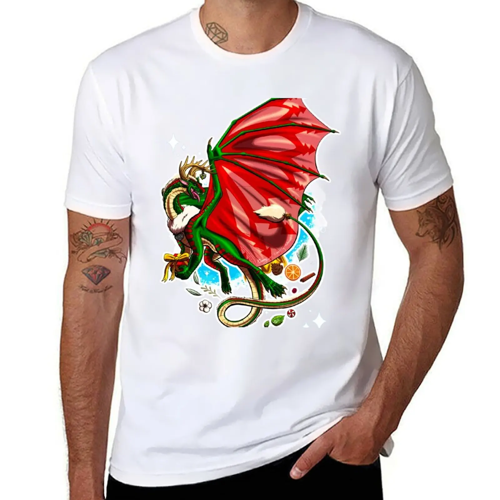 

Yule Holiday Dragon T-Shirt anime t shirts for man man t shirt designer T-Shirt