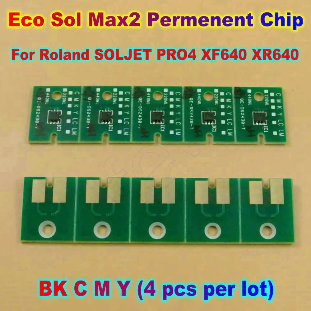 Printer Ink Chip For Roland Eco Sol Max2 Permenent Cartridge Chips for SOLJET PRO4 XF640 XR640 Auto Reset Chips Eco Sol Max 2