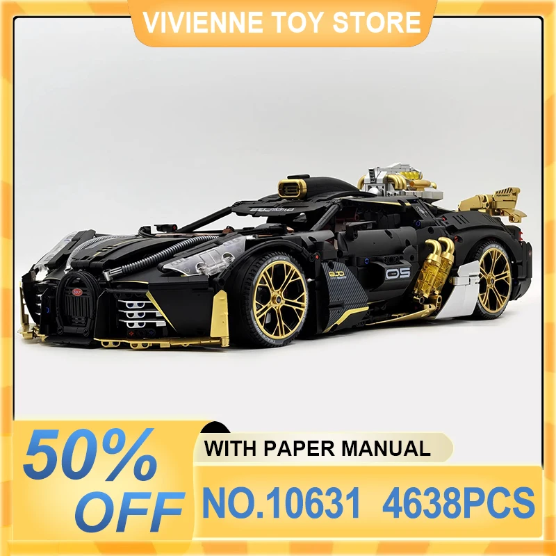

GULY 10631 Technical Matte Black Vehicle MOC Super Sprots Car Building Block Brick Puzzle Assembly Children Toys Christmas Gifts