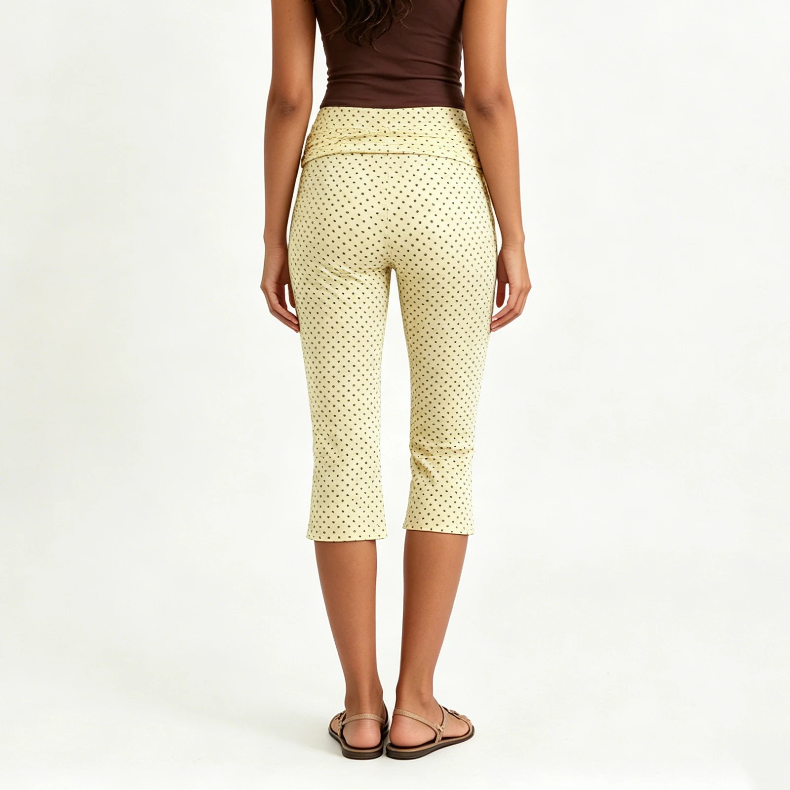 Waist Side S-Capri Women S Capri Waist-Side-Tie  Fit Cropped Pants Fashion Low Women S Capri