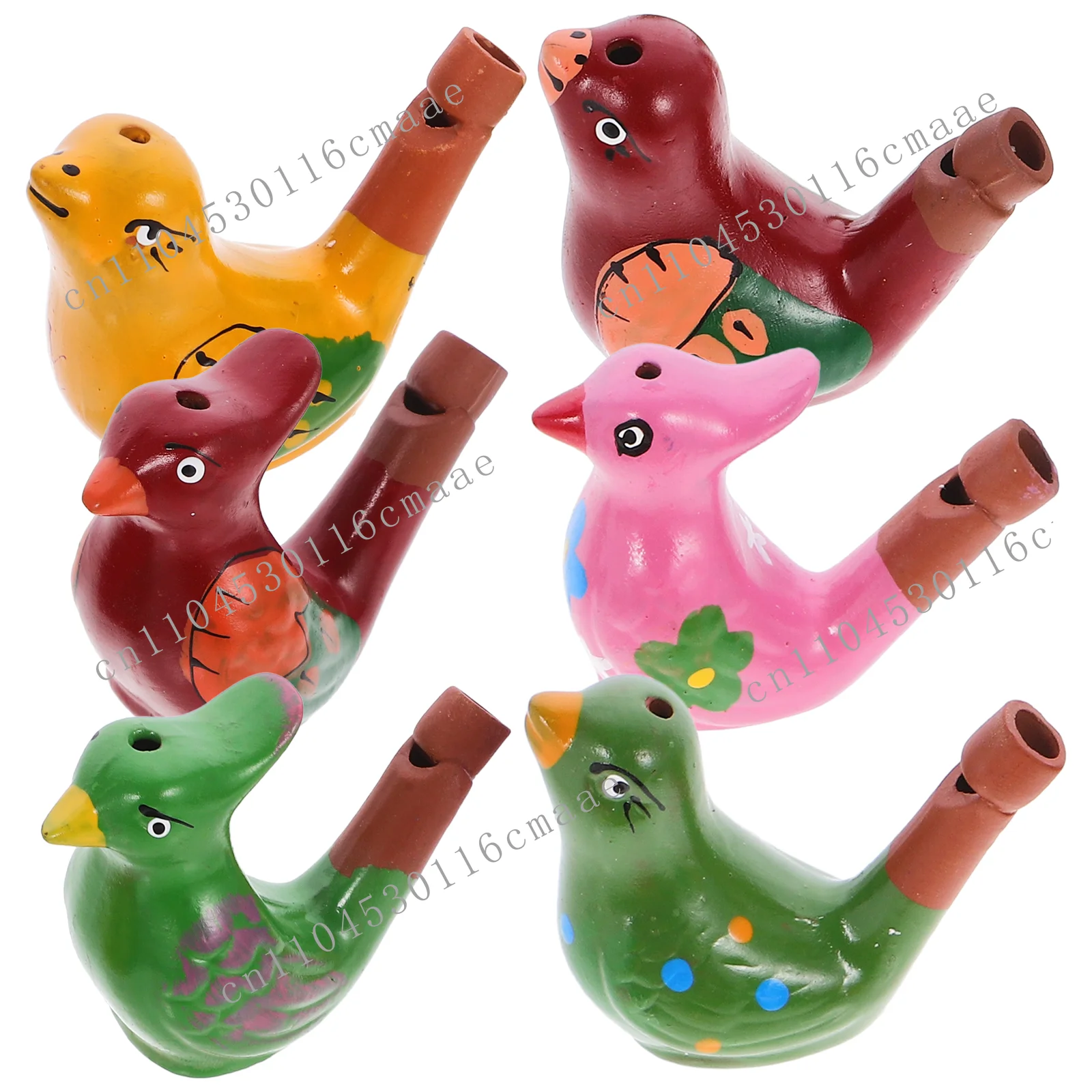 

NEW 6 pcs Colorful Ceramic Bird Whistle Set Kids Toddler Water Shape Musical Toy Party Favors Gift Birthday