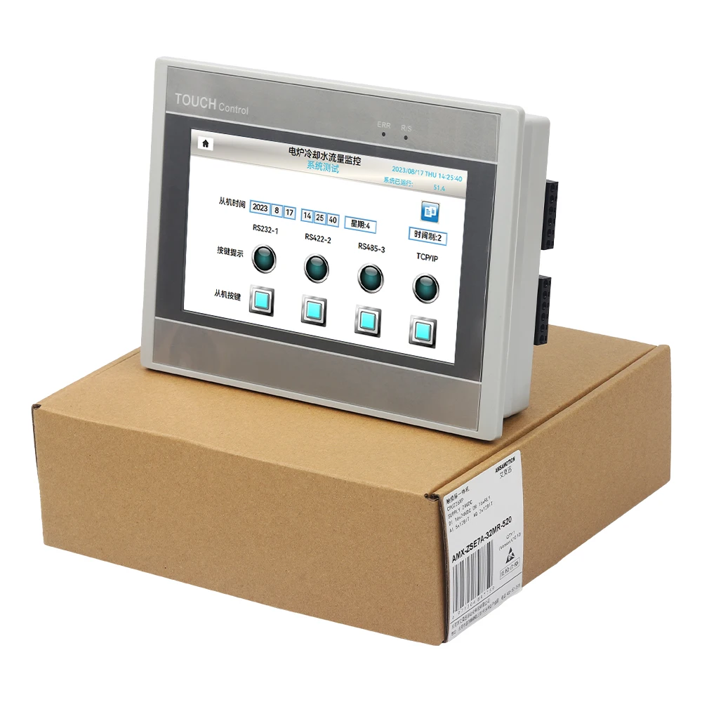 

AMSAMOTION 7" Z Series 16DI 16DO 5AI 2AO Analog PLC All-in-one Machine HMI Modbus RTU PT100 Compatible FX3U Smart S7-200 RS485