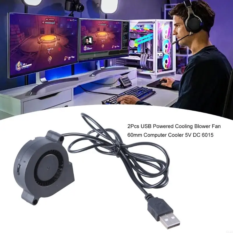 Q84A 5015 USB Powered Cooling вентилятор вентилятор 50 мм Computer Coolers DC5V Бесщеточный вентилятор DC5V